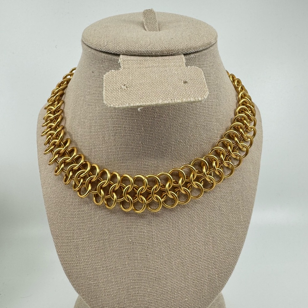 Vintage Anne Klein Gold Tone Toggle Chain Link Necklace